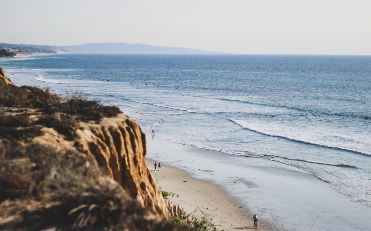 Coastal bluffs and beach in North County San Diego